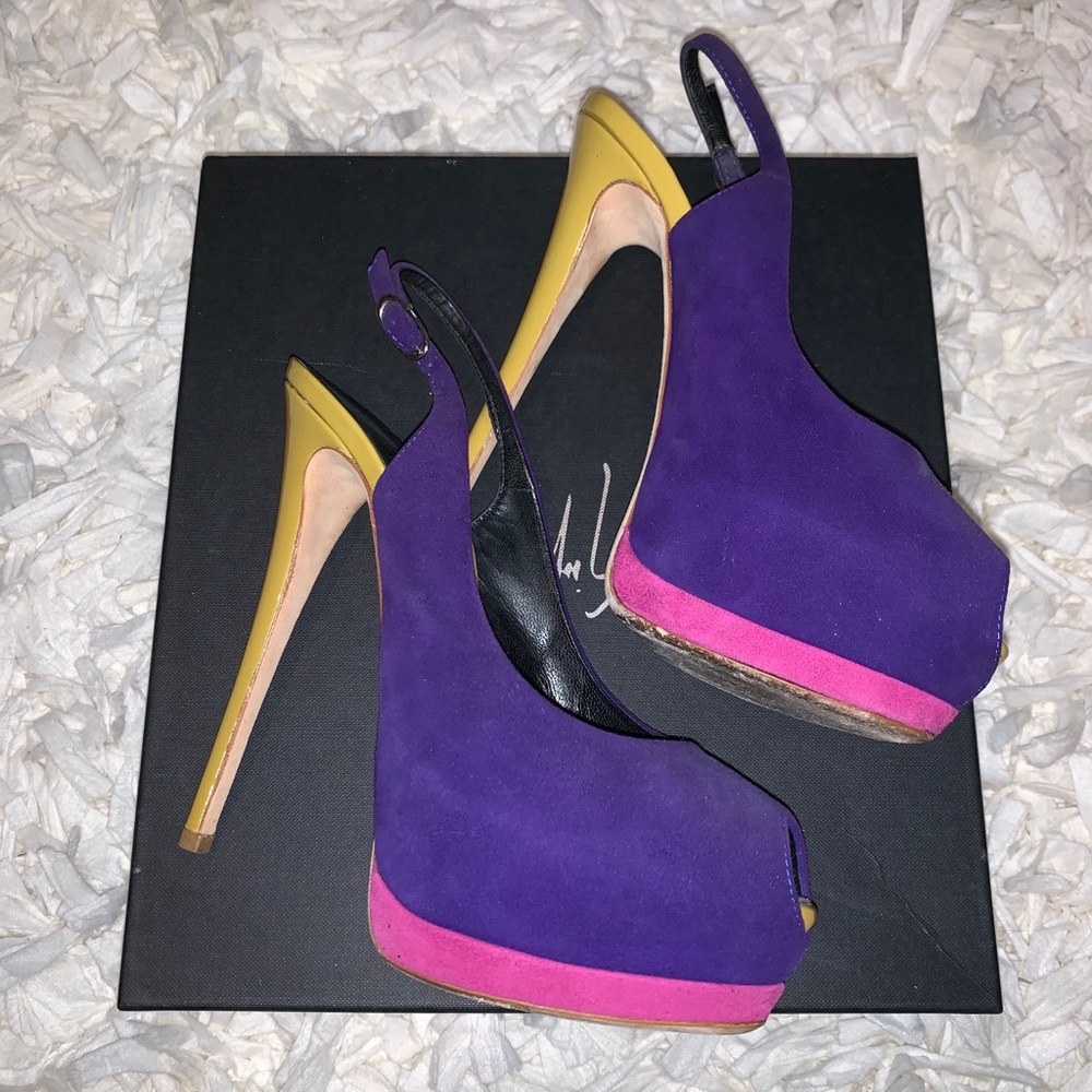 Giuseppe Zanotti Purple Suede Slingback